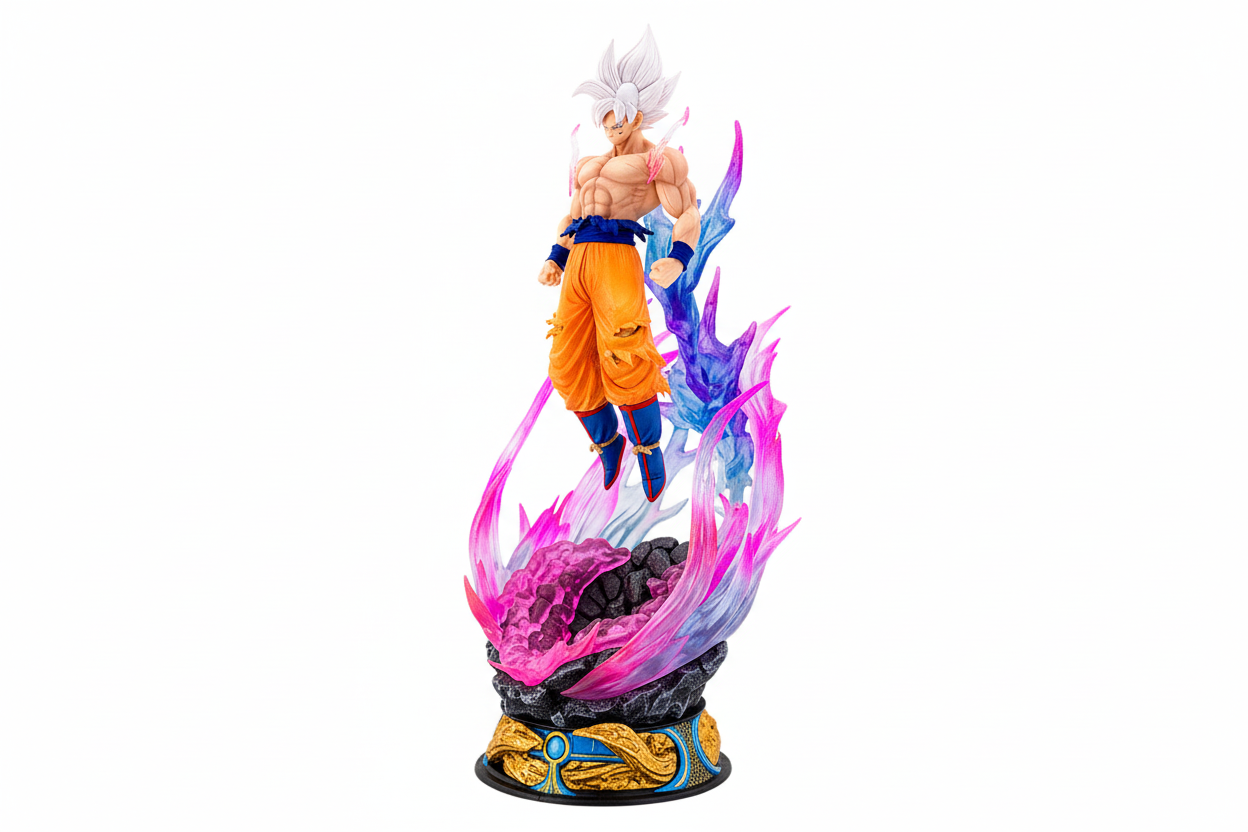 25cm Dragons Balls Ultra Instinct Goku LED Figure Glowing White Hair Saiyan Statue Dragons Balls Action Figure - Project M Shop