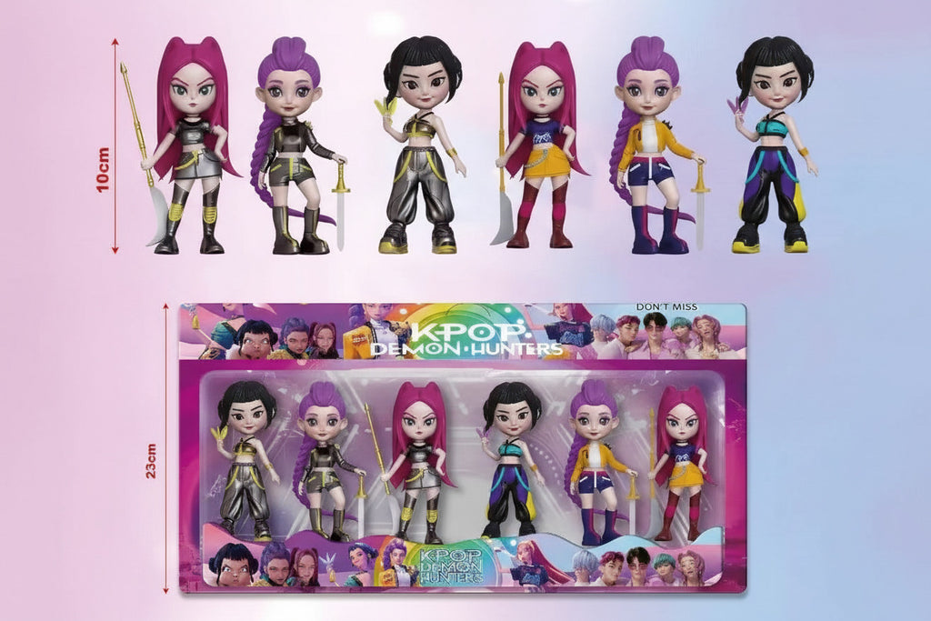(Set of 6) K-POP Demon/Witch Hunter Solid Anime Peripheral Doll Keychain set - Project M Shop