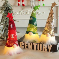 (1 Piece) Handmade Swedish Santa Gnomes with Bendable Hat, Scandinavian Santa Elf Ornaments,Christmas Gnomes Light up - Random Design - Project M Shop