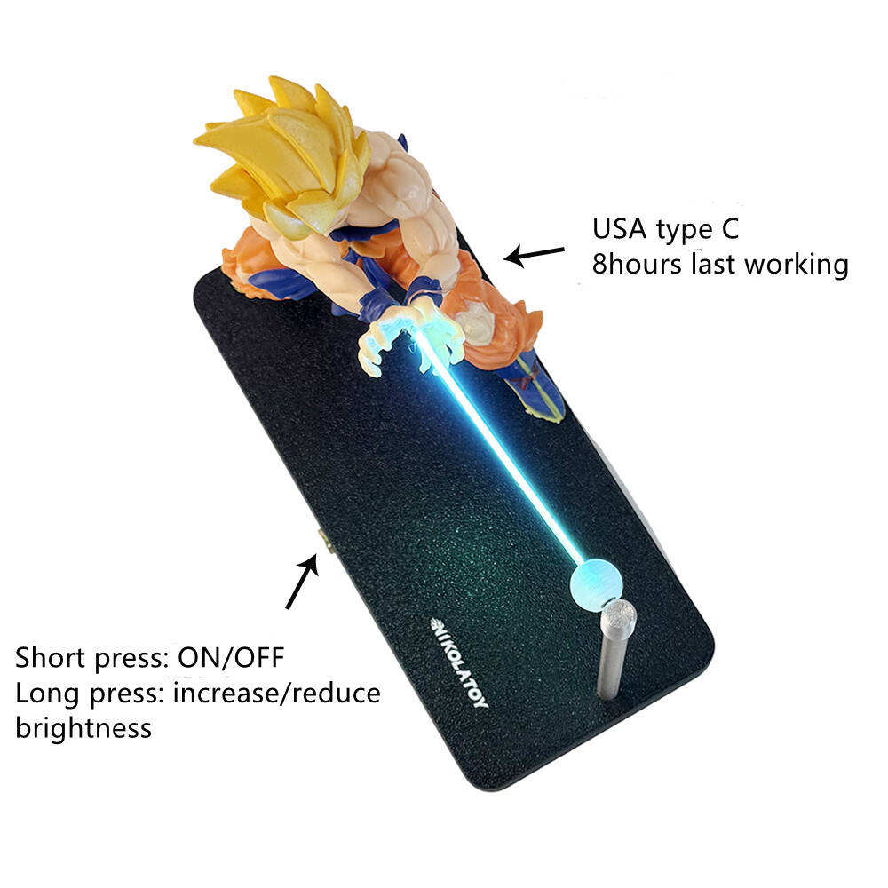 Anime Goku Magnetic Induction Touch Control Plug-In and Rechargeable Desk Lamp