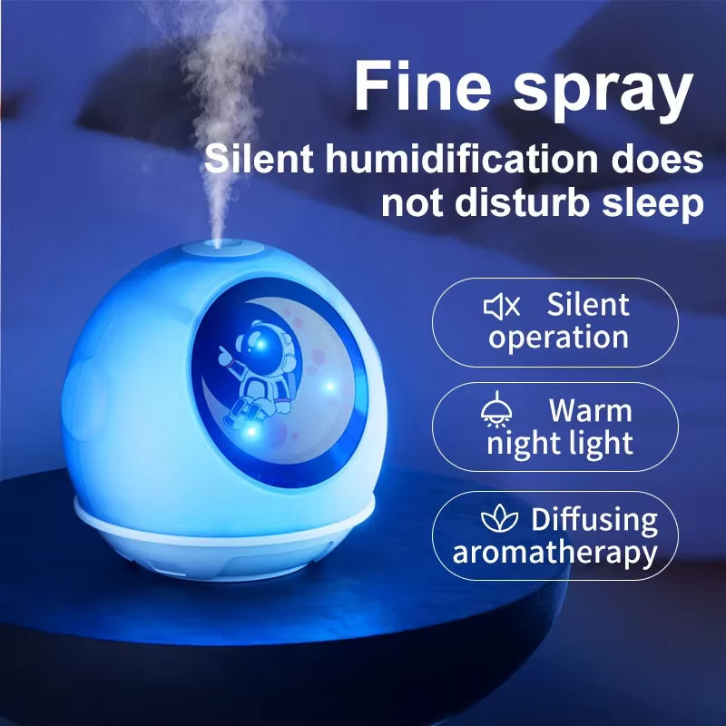 Space Humidifier - USB Mini Night Light Humidifier for Desktop, Bedroom & Portable Spray Hydrating Purifier