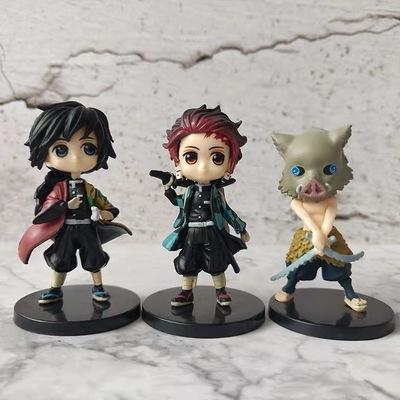 Set of 6 Demons Figures Anime Model Toy Kimetsu No Agtsuma for Kids