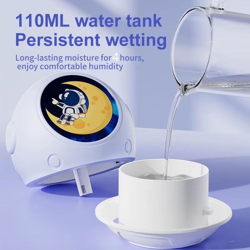 Space Humidifier - USB Mini Night Light Humidifier for Desktop, Bedroom & Portable Spray Hydrating Purifier