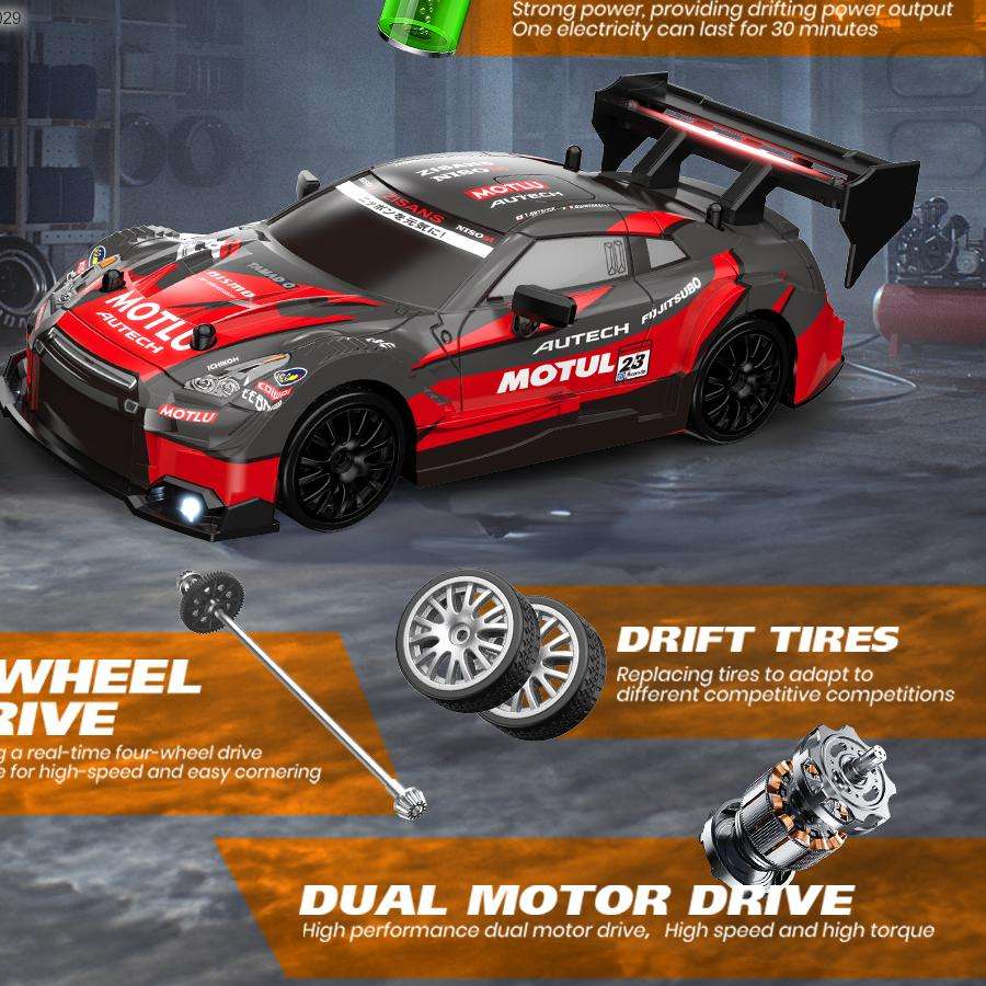 GTR 1:24 High Speed Drift Car With 20km/h High Speed With Extra Tires - Project M Shop