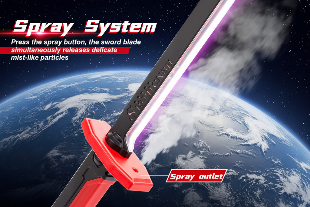 Si-Fi Sparkling Fire with RGB LED Light & Spray Mist Cosplay Sword - Project M Shop