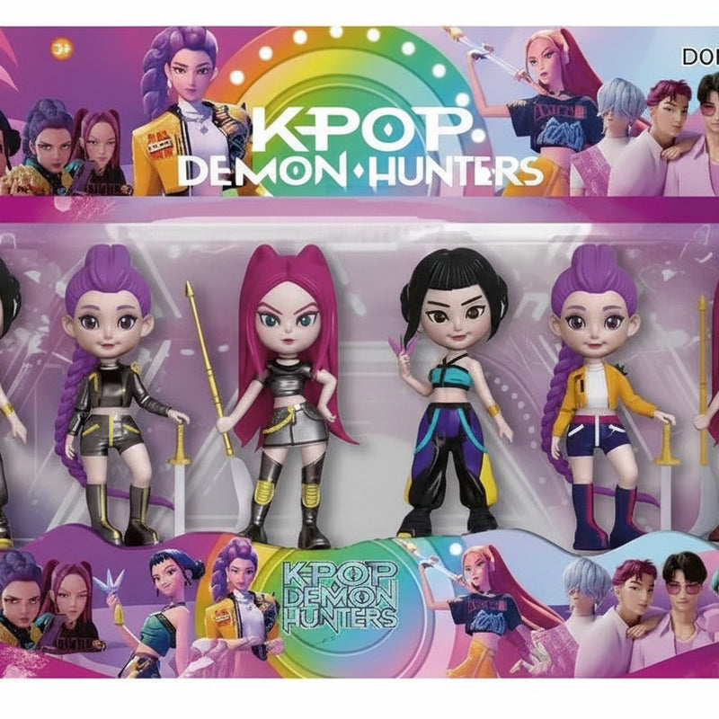 (Set of 6) K-POP Demon/Witch Hunter Solid Anime Peripheral Doll Keychain set - Project M Shop