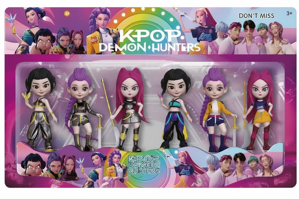 (Set of 6) K-POP Demon/Witch Hunter Solid Anime Peripheral Doll Keychain set - Project M Shop