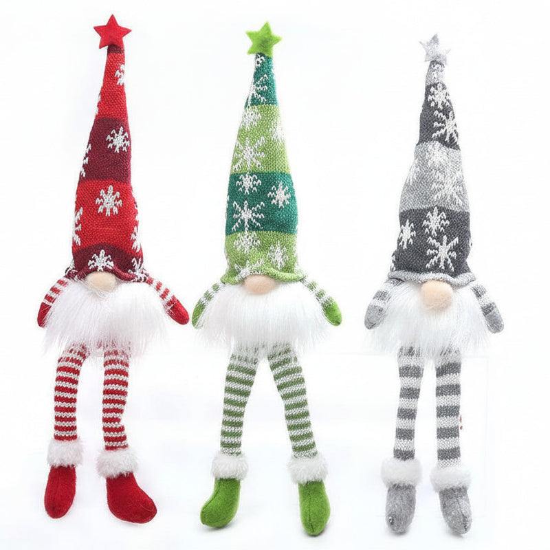 (1 Piece) Handmade Swedish Santa Gnomes with Bendable Hat, Scandinavian Santa Elf Ornaments,Christmas Gnomes Light up - Random Design - Project M Shop