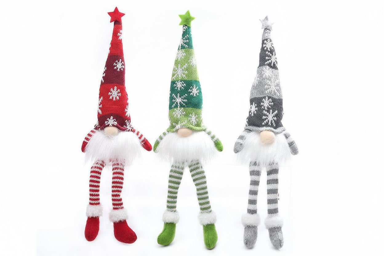 (1 Piece) Handmade Swedish Santa Gnomes with Bendable Hat, Scandinavian Santa Elf Ornaments,Christmas Gnomes Light up - Random Design - Project M Shop