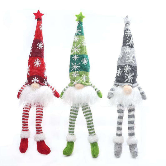 (1 Piece) Handmade Swedish Santa Gnomes with Bendable Hat, Scandinavian Santa Elf Ornaments,Christmas Gnomes Light up - Random Design