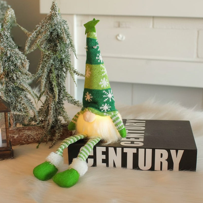 (1 Piece) Handmade Swedish Santa Gnomes with Bendable Hat, Scandinavian Santa Elf Ornaments,Christmas Gnomes Light up - Random Design - Project M Shop