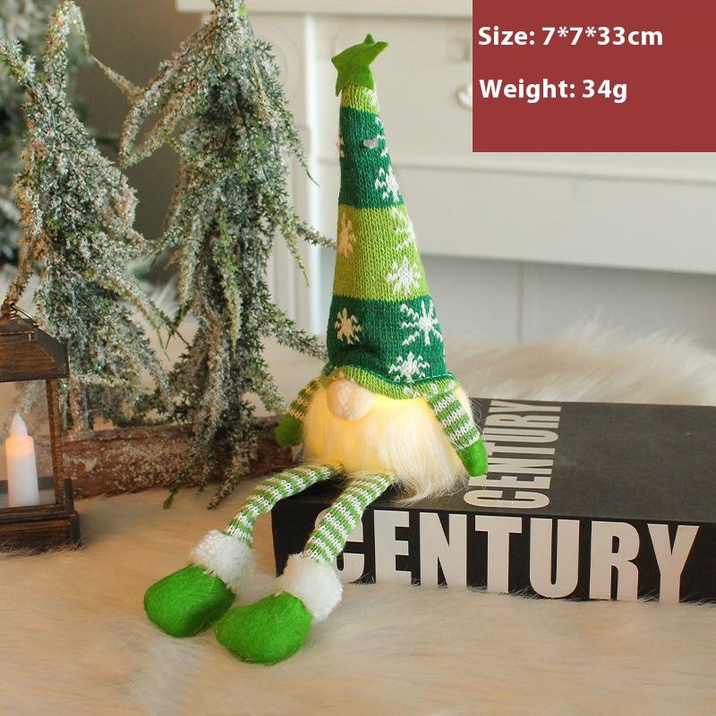 (1 Piece) Handmade Swedish Santa Gnomes with Bendable Hat, Scandinavian Santa Elf Ornaments,Christmas Gnomes Light up - Random Design