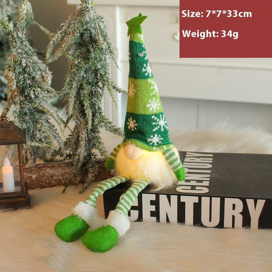 (1 Piece) Handmade Swedish Santa Gnomes with Bendable Hat, Scandinavian Santa Elf Ornaments,Christmas Gnomes Light up - Random Design