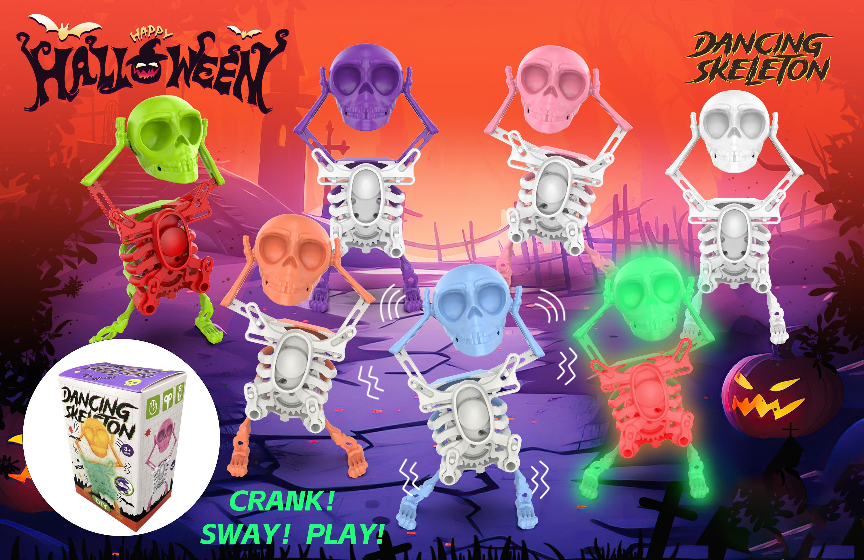 New Hot Selling 3D Swinging Fun Dancing Skeleton Toys - Project M Shop