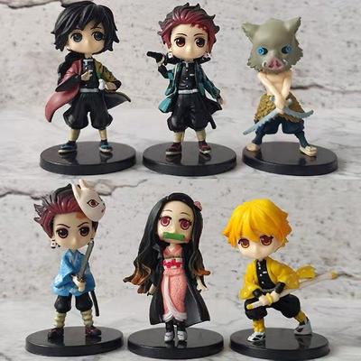 Set of 6 Demons Figures Anime Model Toy Kimetsu No Agtsuma for Kids