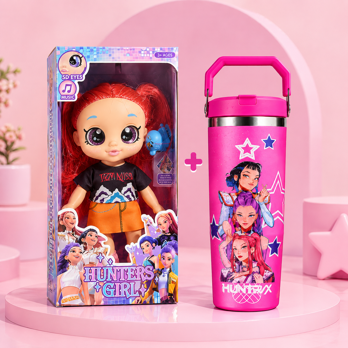 K-Pop Demon Hunter HUNTR/X Musical 5D Eyes Doll + Tumbler Combo - photo 3