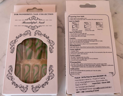 24 PC Press-on Nails Set - SKU-De-Asort-15 - Project M Shop