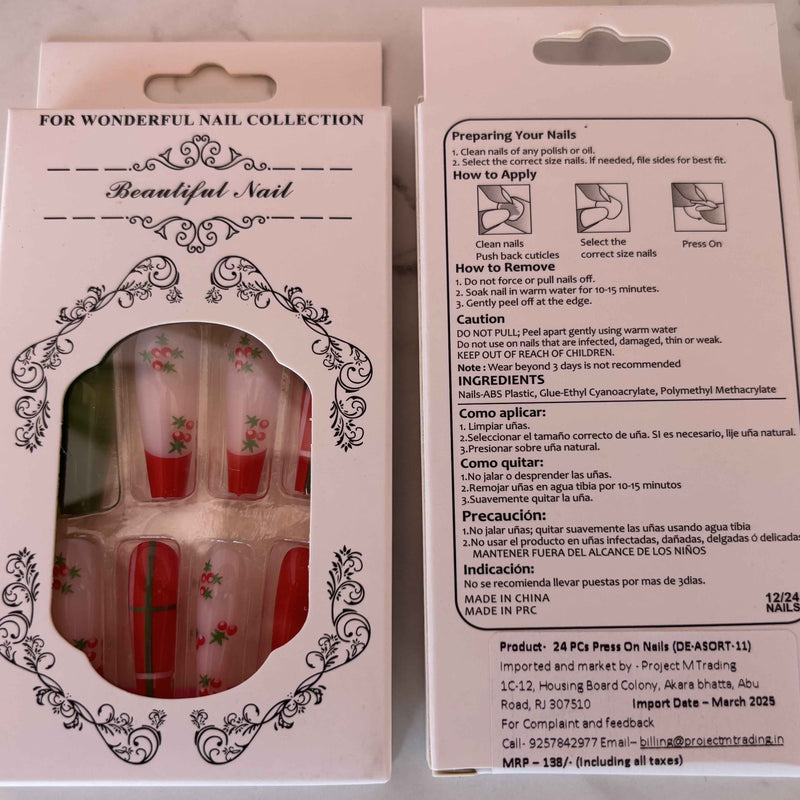 24 PCs Press-on Nails Set - Perfect Press-on Nails Set for Any Occasion - Project M Shop