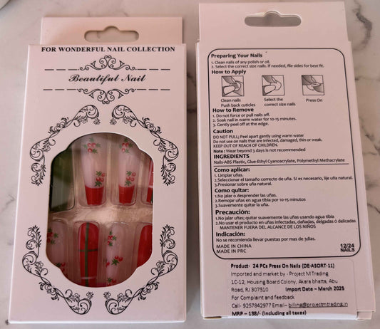 24 PCs Press-on Nails Set - Perfect Press-on Nails Set for Any Occasion - Project M Shop