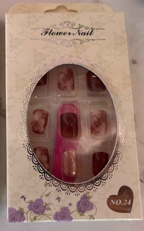 24 PCs Press-on Nails Set - Stylish and Durable Press-on Nails Set - Project M Shop