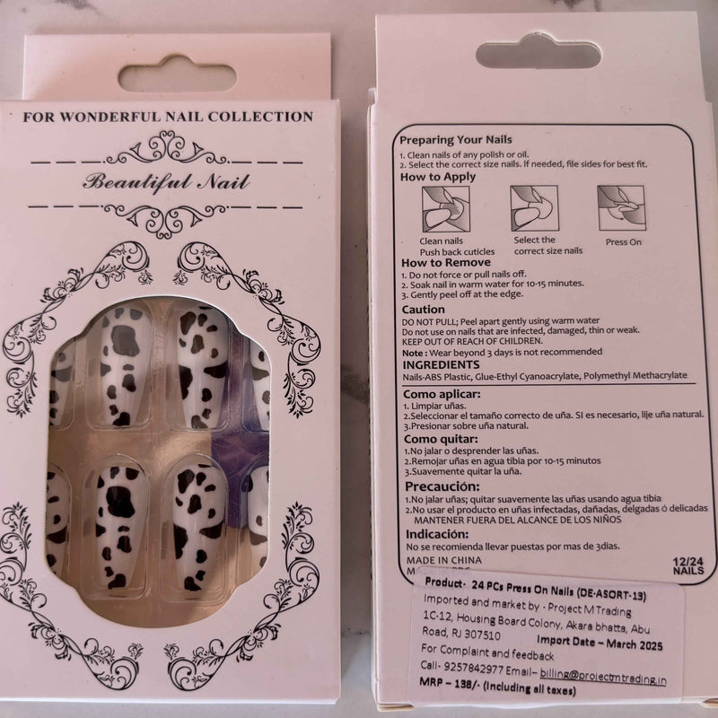 24 PCs Press-on Nails Set - Perfect Press-on Nails Set for Every Occasion - Project M Shop