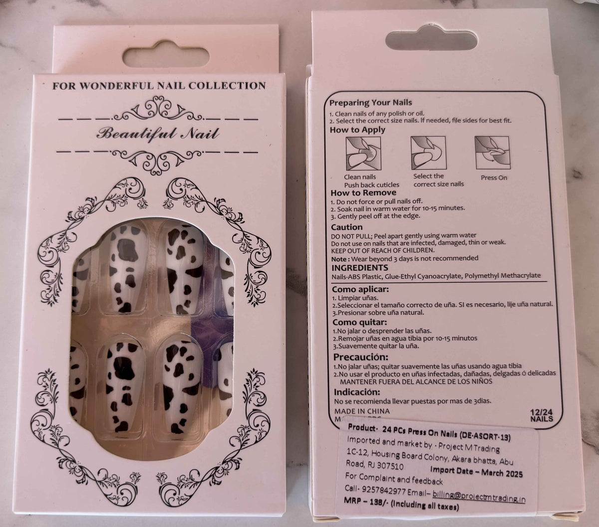 24 PCs Press-On Nails Set – Festive Season Nail Art