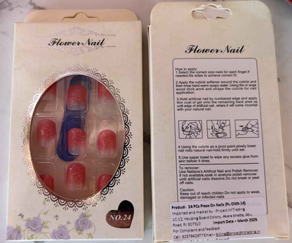 24 PCs Press-on Nails Set - Perfect for Easy Nail Art - Project M Shop