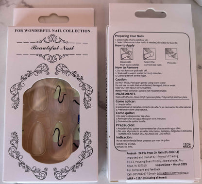 24 PCs Press-on Nails Set - SKU-PL-ONN-16 - Project M Shop
