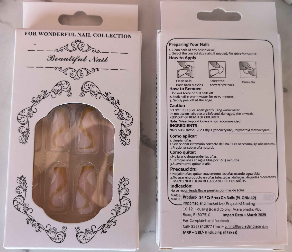 24 PCs Press-On Nails Set – Long-Lasting No-Chip Nail Kit