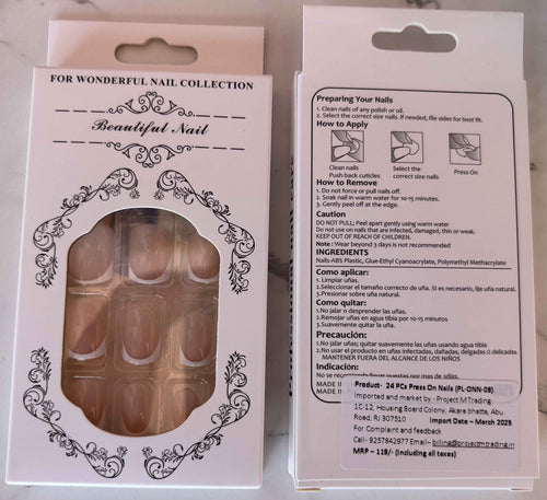 24 PCs Press-on Nails Set - Stylish and Easy to Apply Press-on Nails Set - Project M Shop