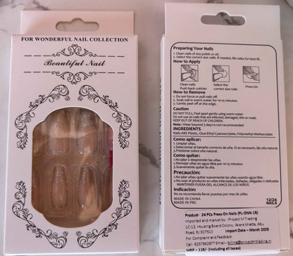 24 PCs Press-on Nails Set | Stylish Press-on Nails Set for All Occasions - Project M Shop