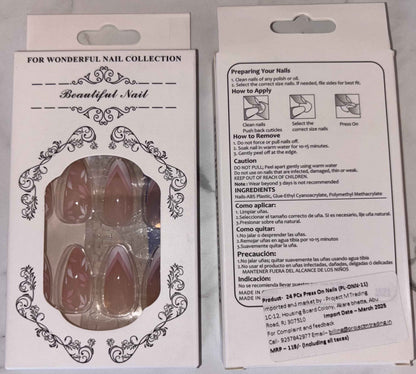 24 PCs Press-on Nails Set - Perfect for Easy Nail Art - Project M Shop