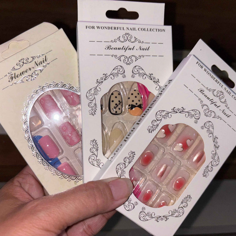 Set of 3 Press-on Nails Set - 24 PCs Stylish Nail Press-ons - Project M Shop