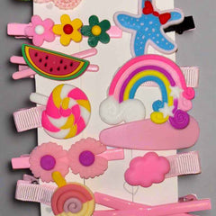 14 Pcs Cute Cartoon Hair Clips Set - Popular Gift Barrettes for Kids and Girls Accessories - HAIR-14-8106 - Project M Shop