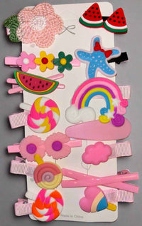 14 PCs Cute Cartoon Hair Clips Set for Kids & Girls