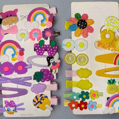 Set of 2 Cartoon Hair Clips for Girls - 14 Pcs Cute Cartoon Barrettes Hairgrips Accessories Gift Set - Random Design - Project M Shop
