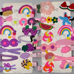 Set of 2 Cartoon Hair Clips for Girls - 14 Pcs Cute Cartoon Barrettes Hairgrips Accessories Gift Set - Random Design - Project M Shop