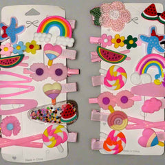 Set of 2 Cartoon Hair Clips for Girls - 14 Pcs Cute Cartoon Barrettes Hairgrips Accessories Gift Set - Random Design - Project M Shop