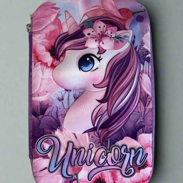 Unicorn Pencil Case for Girls with Flower Design - Project M Shop