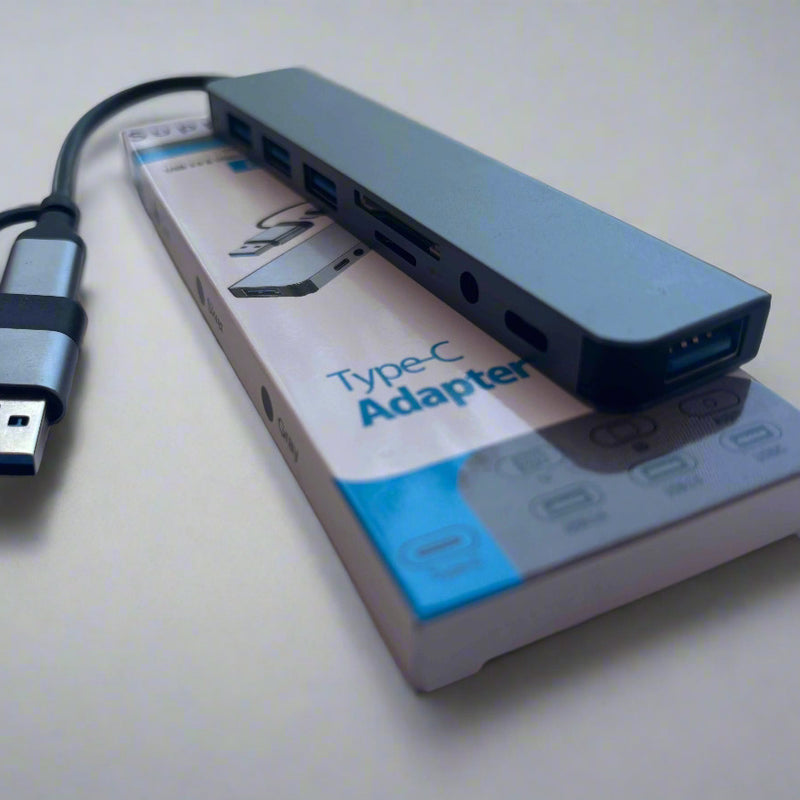 Cantell USB Multiport Hub 8 in 1 Dock with TF/PD Reading, USB 3.5mm Audio, and Type C Support - Project M Shop