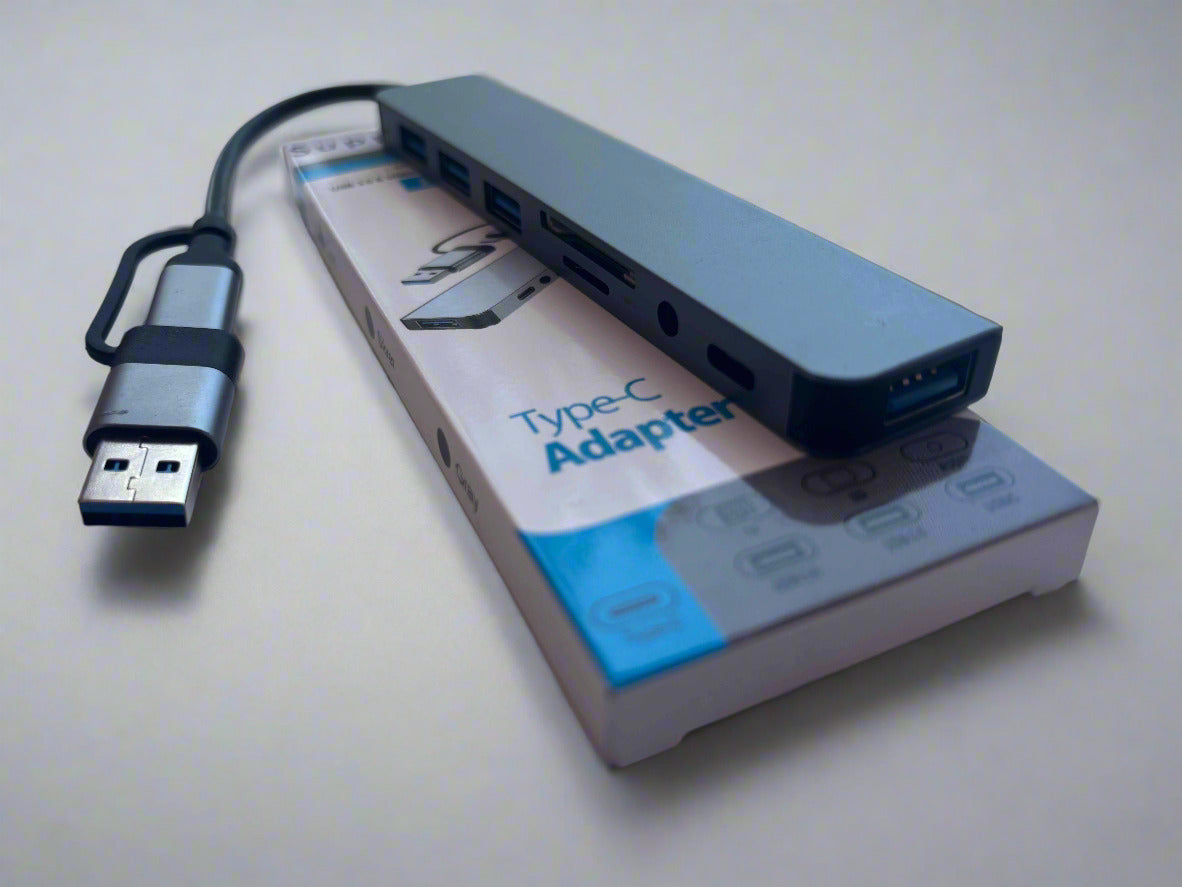 Cantell USB Multiport Hub 8 in 1 Dock with TF/PD Reading, USB 3.5mm Audio, and Type C Support - Project M Shop