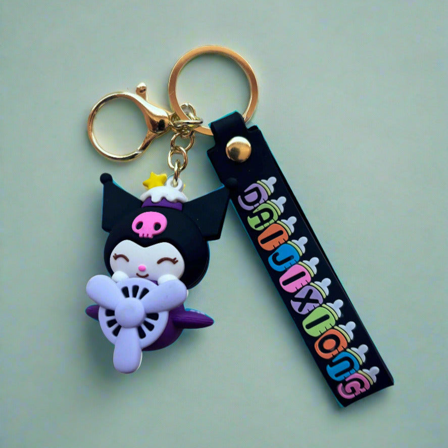 Kuromi 3D Keychain - Adorable Airplane PVC Accessory Hot Selling - Project M Shop