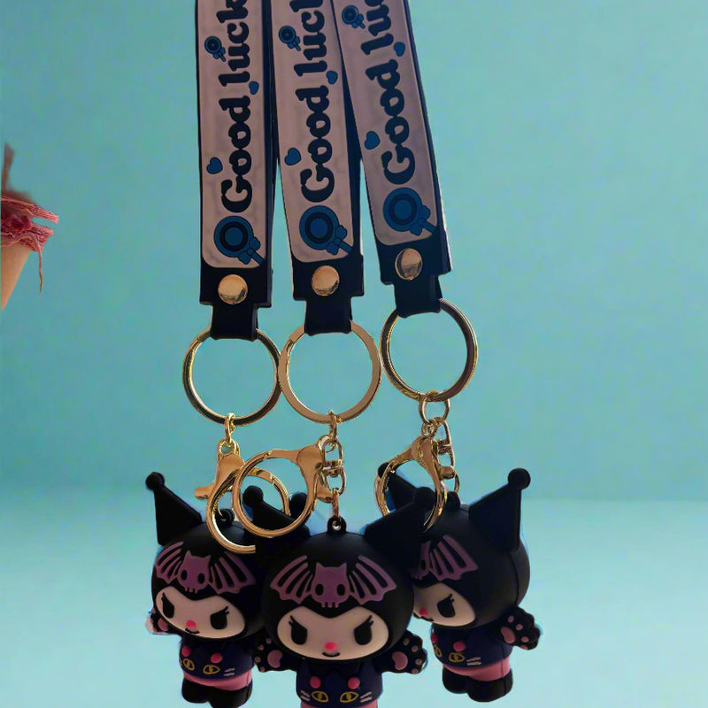 Kuromi 3D PVC Keychain - Adorable Hot Selling Bat Style Keychain - Project M Shop