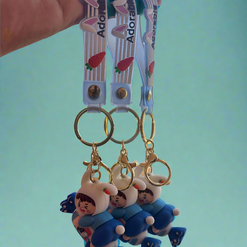 Rabbit Boy 3D PVC Creative Animation Keychain - Fun and Unique Accessory - Project M Shop