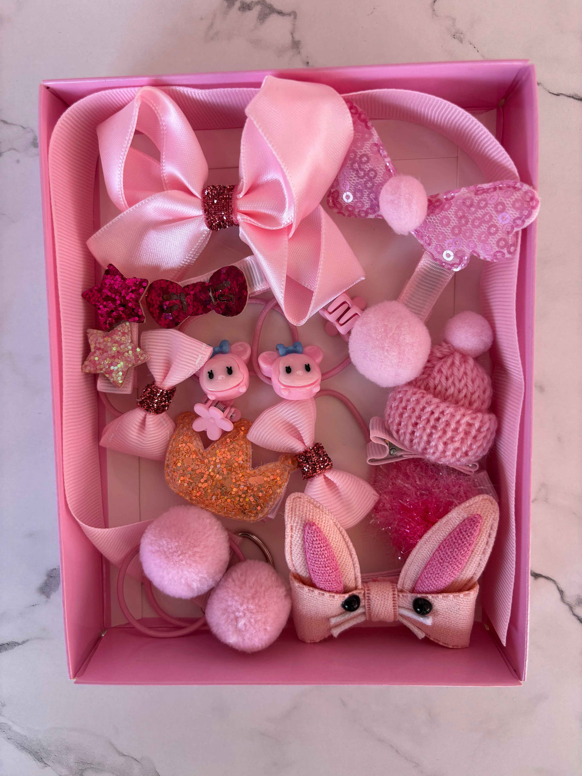 Light Pink Hair Clips – 18 PCs Pastel Basics Set
