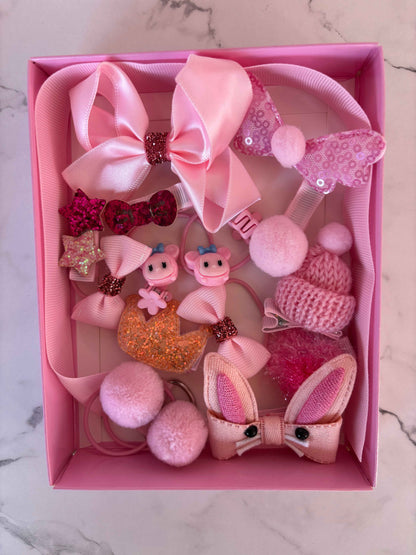 Light Pink Hair Clip Set - 18 Pcs Cute Accessories - Project M Shop