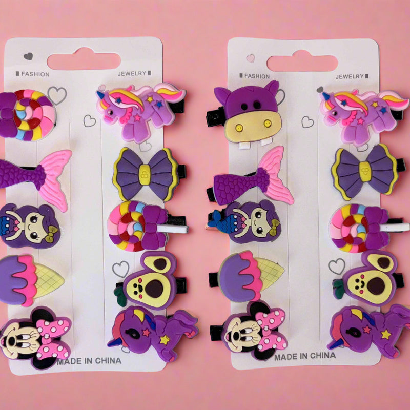 Minnie Mermaid Hair Clips Set of 2 - 10 Pcs Hair Clip for Girls - Project M Shop