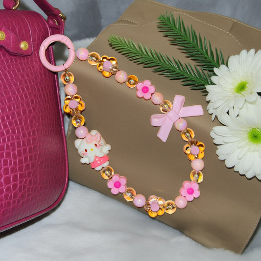 Pink Hello Cat Beads Phone/Bag Charm - Project M Shop