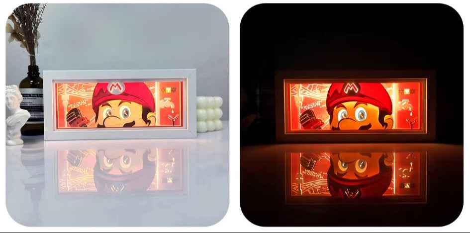 Super Mario LED Night Lamp – Retro Gaming Paper Craft Light