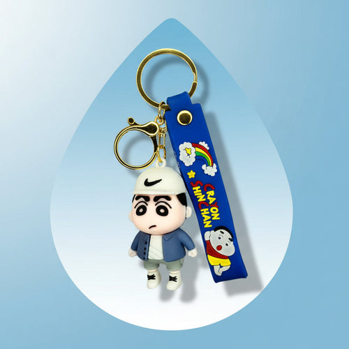 Shin-chan PVC Keychain - Premium PVC Keychain with White Cap and Blue Jacket
